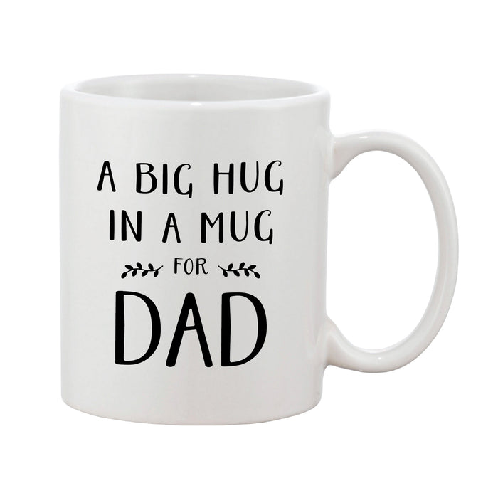 A Big Hug In A Mug Black & White Personalised Mug Dad/Daddy/Papa etc