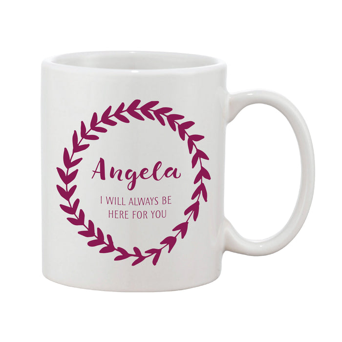 Leaf Loop Thank You Mug With Personalised Message (Various Colours)