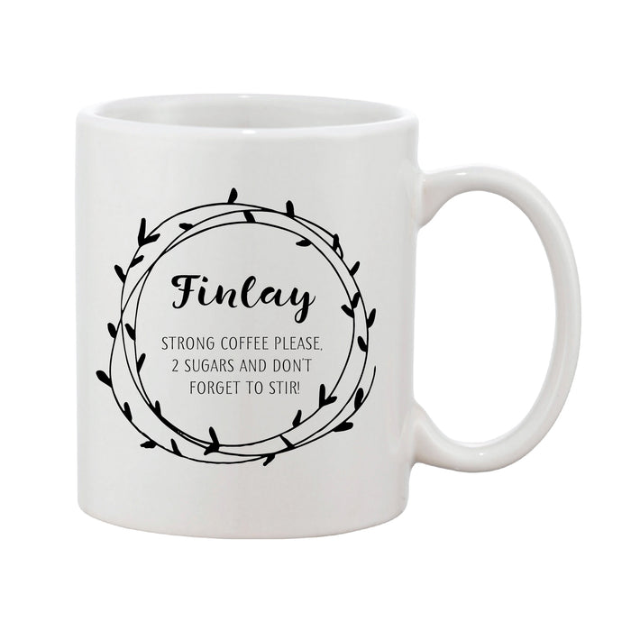 Heart Loop Mug With Personalised Message (Various Colours)