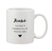 Black & White Heart Mug With Personalised Message