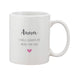 Grey & Pink Heart Mug With Personalised Message