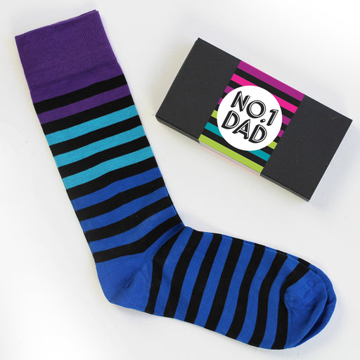 No. 1 Dad Striped Socks Gift Set