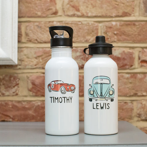Personalised Classic Car or VW Bug Water Bottle