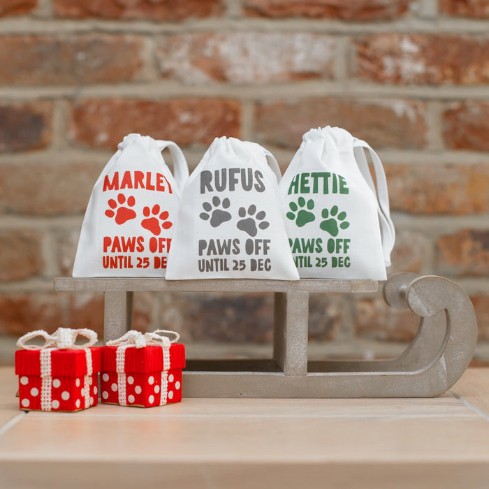 Paws Off Until 25 Dec Pet Treat Personalised Gift Bag