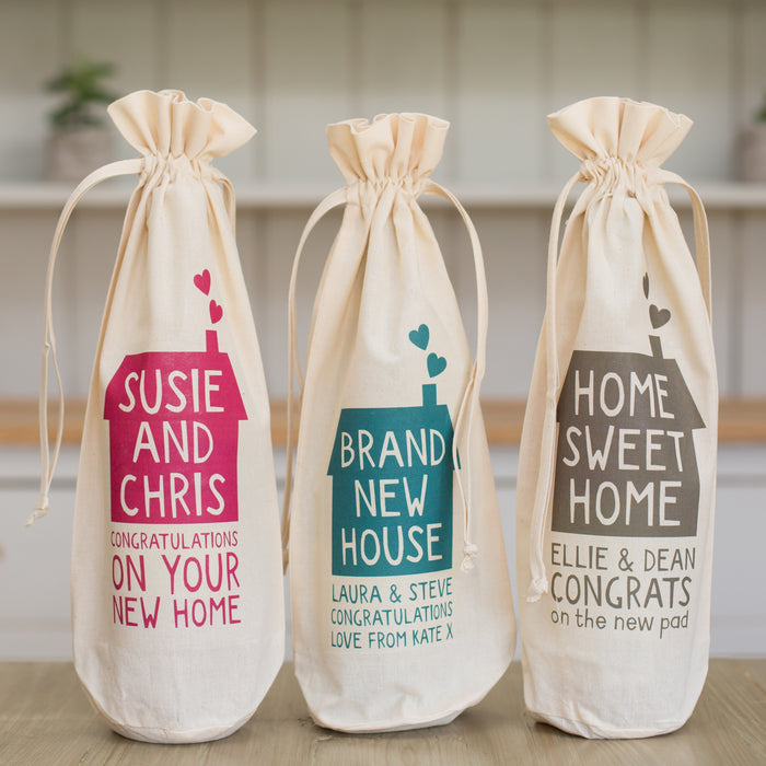 Personalised New Home Bottle Gift Bag