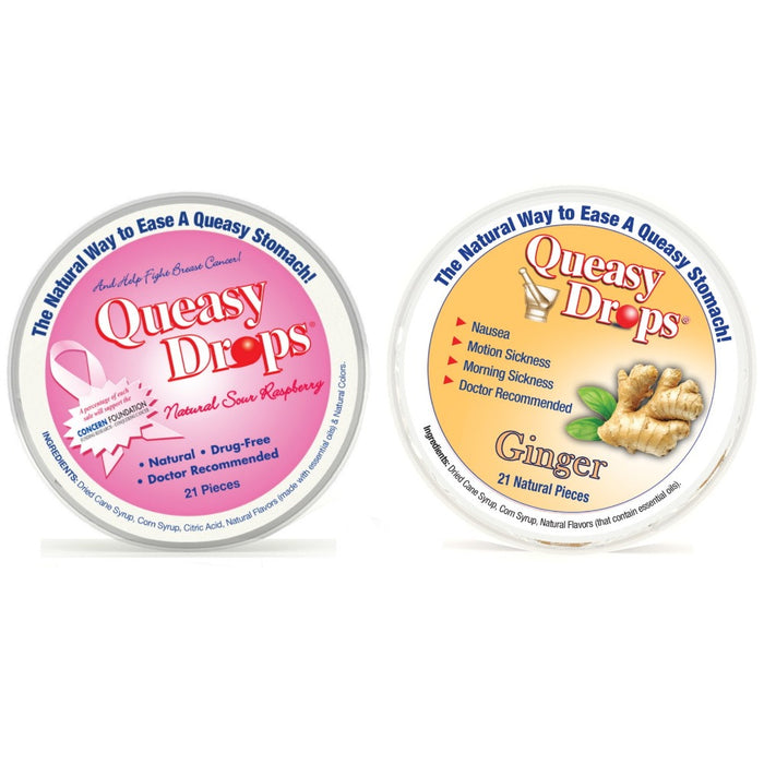 Queasy Drops (Various Flavours Available) Raspberry Ginger