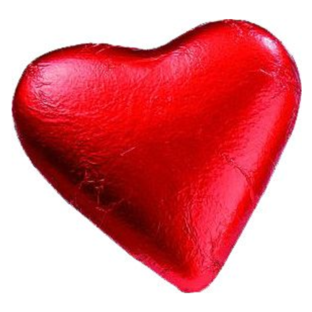Red Foiled Chocolate Heart