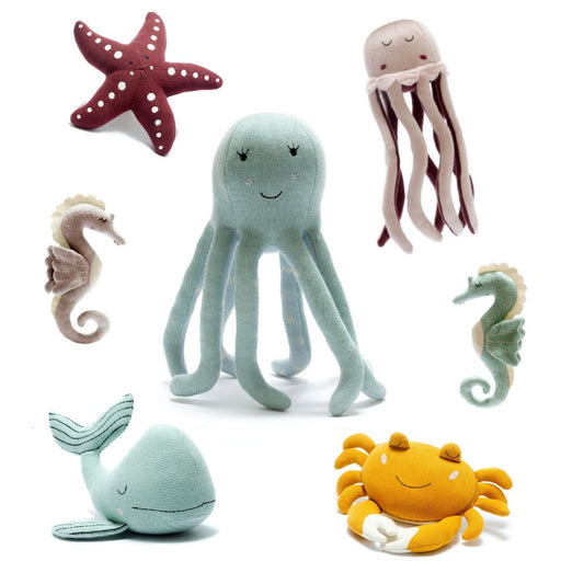 Organic Knitted Sea Animals - Various Creatures Muted Pastel Colours