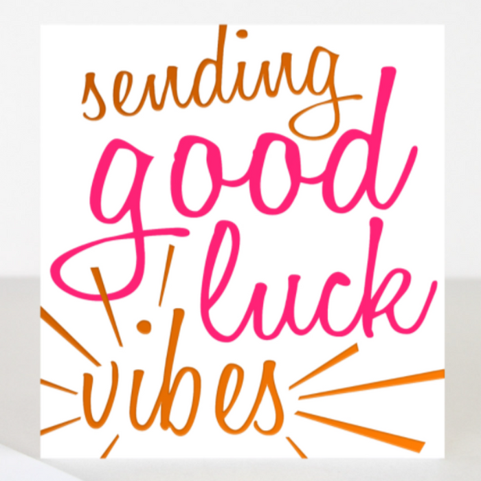 Sending Good Luck Vibes Neon Greetings Card