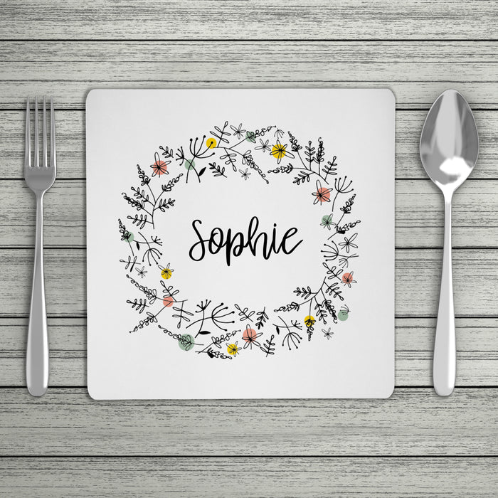 Floral Personalised Name Placemat