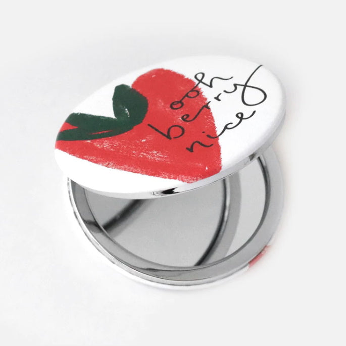 The 'Strawberry Hearts' Letterbox Gift Box Pocket Mirror