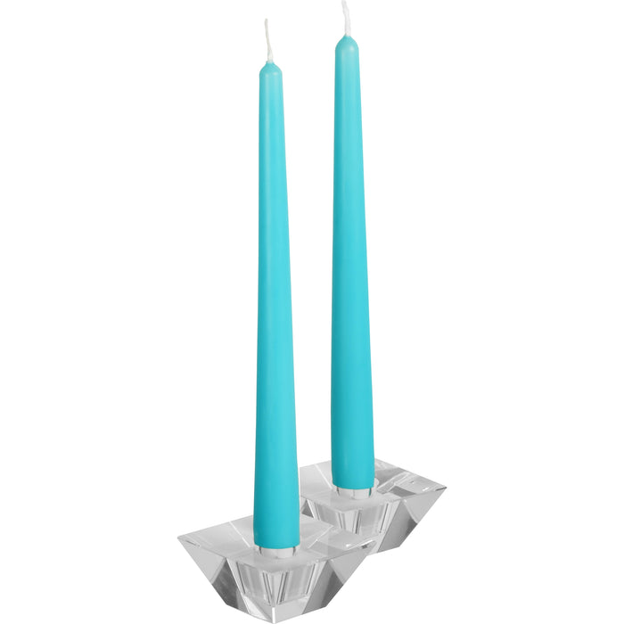 Pair Of Tapered Candles - Rose Pink, Bright Pink, Grey Or Teal
