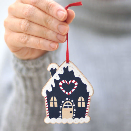 Wooden Gingerbread House Christmas Tree Decoration