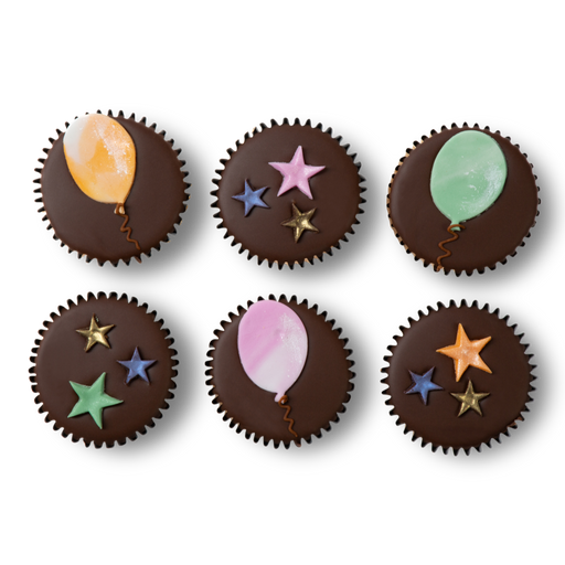 Chocolate Stars & Balloons Fairy Cakes
