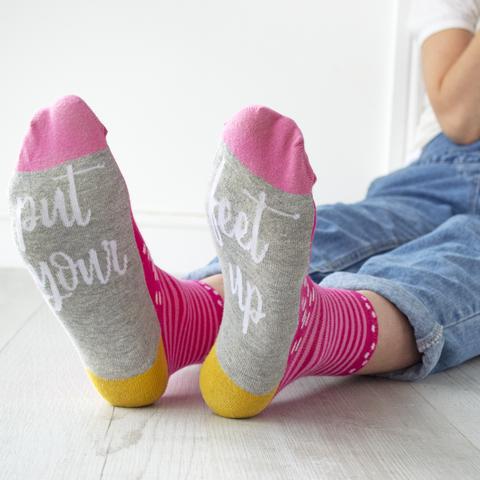 Put Your Feet Up SocksWomen's Slogan Socks - Various Designs Put Your Feet Up