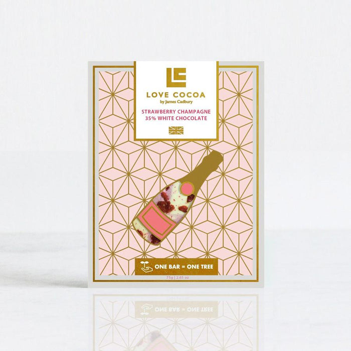 The Mother's Day Gift Box Strawberry Champagne White Chocolate Bar