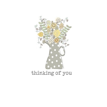 "Thinking of You Grey Flower Pot" Get Well Card